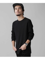 ヘビーワッフルプルオーバー/ブラック(010)