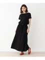 ベルト付きロングワンピース/ブラック(019)