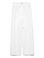 ベルト付ワイドデニムパンツ/WHT