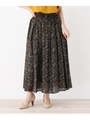 ペイズリー柄ラフプリーツスカート/ブラック(719)