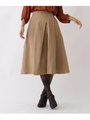 ボタンタックフレアスカート/ナチュラル(050)