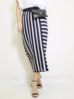 マルチラインニットSK/ブラック