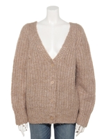 ミックスエアリーカーデ/ベージュ