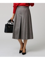 メランジストレッチツイードワイドパンツ/ブラック(419)