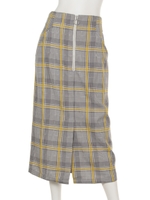 モールチェックタイトスカート/イエロー