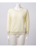 ラッセルレースニットプルオーバー/YELLOW