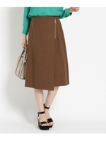 ラップ風スカート/ダークブラウン(043)