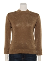 ラメターンバック8分袖ＨＮ/モカ系