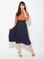 レースピンタックロングスカート/ネイビー