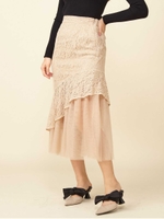 レースレイヤードスカート/ベージュ