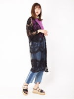 レースロングはおり/ブラック