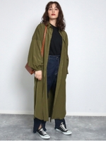 ロングシャツワンピース/カーキ(014)