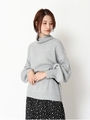 ワイドリブタートルネックチュニック/杢ライトグレー