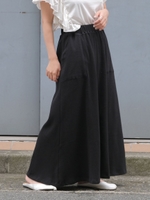 ワッフルベイカーマキシスカート/ブラック