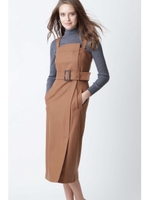 圧縮ジャージジャンパースカート/キャメル5(045)