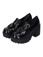 厚底ローファー/ブラックエナメル