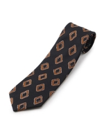 手書き風小紋柄 ネクタイ/ブラック(519)