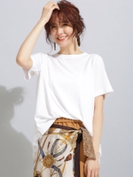 裾レースTシャツ/MUVEIL WORK×Anti Soaked(汗染み防止)/ホワイト