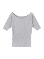 前後2wayニット/杢グレー