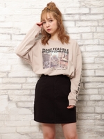 転写PT袖ロゴロンT/ベージュ