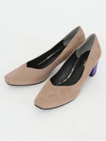 配色スクエアトゥパンプス/ベージュ