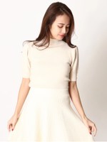 半袖ハイネックニットトップ/IVORY