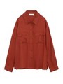 麻調シンプルシャツ/RED