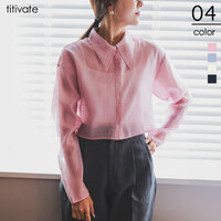 デザイン襟シアーシャツ【メール便可／100】