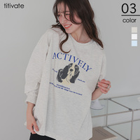 ドッグ刺繍ビッグロングTシャツ