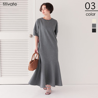 ランタンスリーブマーメイドワンピース