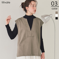 深Vネックスウェットベスト