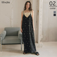 前後2wayフラワー刺繍キャミソールワンピース【メール便可／100】