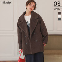 シャギーミドルダブルコクーンコート