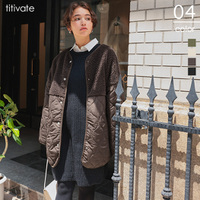 ボア切替キルティングショートコート