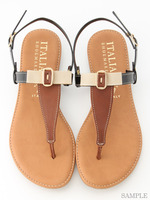 【ITALIAN　SHOEMAKERS】エナメルリボントングサンダル