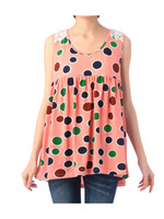 花柄レース使いノースリーブニットソー