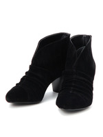 スエード調ギャザーショートブーツ