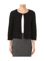 [L]ブークレボーダーニットカーディガン