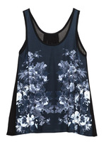 ハイブリッドシンメトリーアート花柄タンク