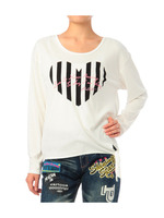 裾結びプリント長袖プルオーバー