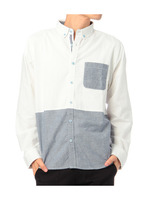 配色オックスシャツ