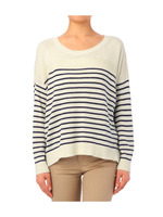 編地切り替えボーダーニットプルオーバー