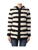 フード付きニットカーディガン