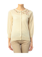 フラワーリボン ニットカーディガン