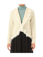 ファーデザインニットカーディガン