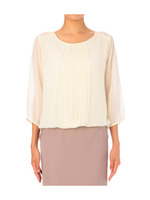 レース切り替えジョーゼットブラウス