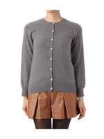 アンゴラ混クルーネックカーディガン