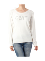 ビジューデザインアンゴラ混ニット