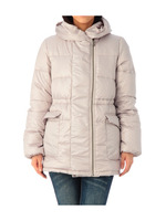 フードつきジップアップダウンコート