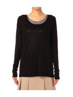 メタリックタンクトップ+シルク混プルオーバー